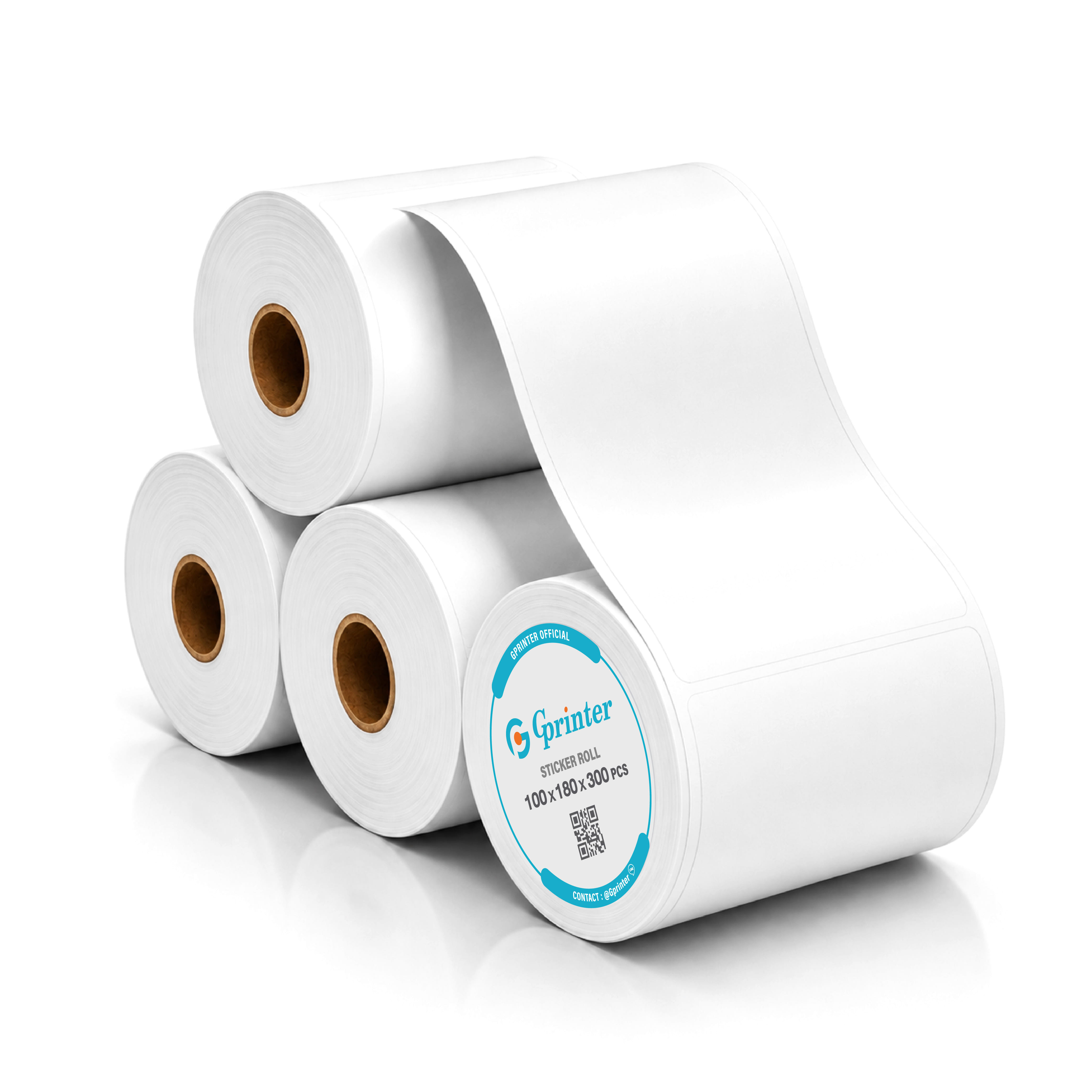 กระดาษสติ๊กเกอร์ความร้อน GPRINTER 100X180 300 แผ่น แบบม้วน 1 ม้วน_3